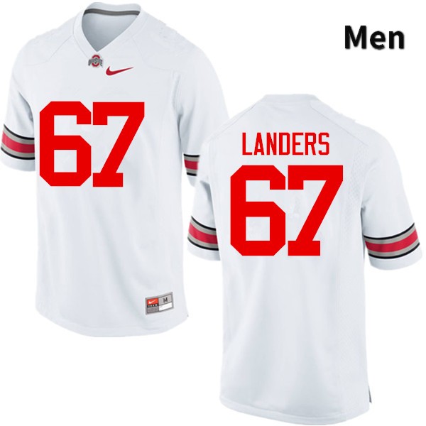 Men's Ohio State Buckeyes #67 Robert Landers White Game College Stitched Football Jersey 23YR044WT